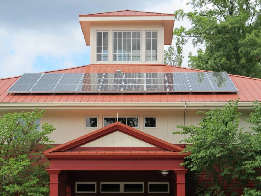 Solar Panel beautiful house with solar panel